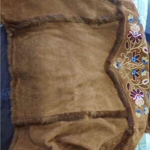 Cripple Creek True Vintage Genuine Leather/Fur Embroidered Jacket